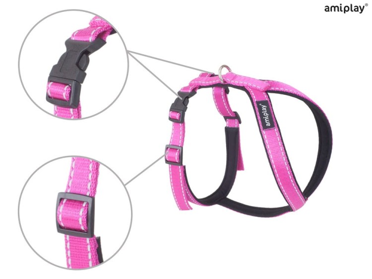 Szelki  Grand Soft Reflective M Rożowy