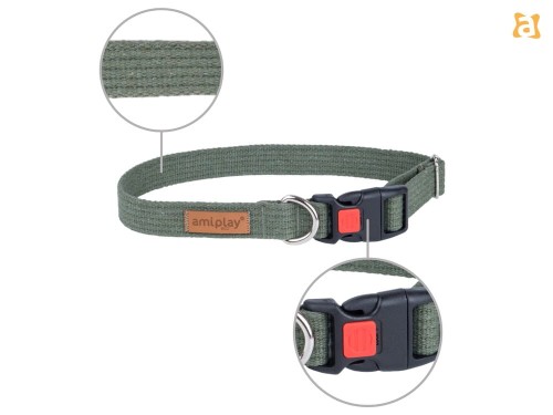 Obroża z blokadą Cotton XL Khaki XX