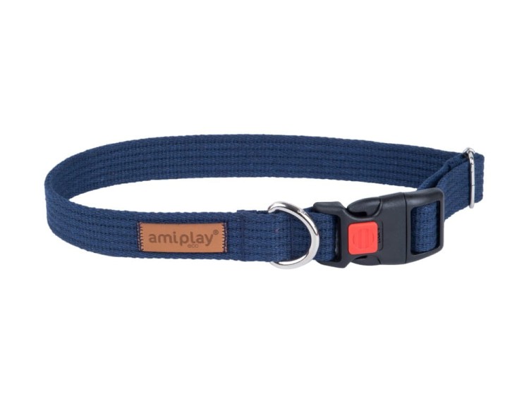 Obroża z blokadą Cotton L Granatowy XX