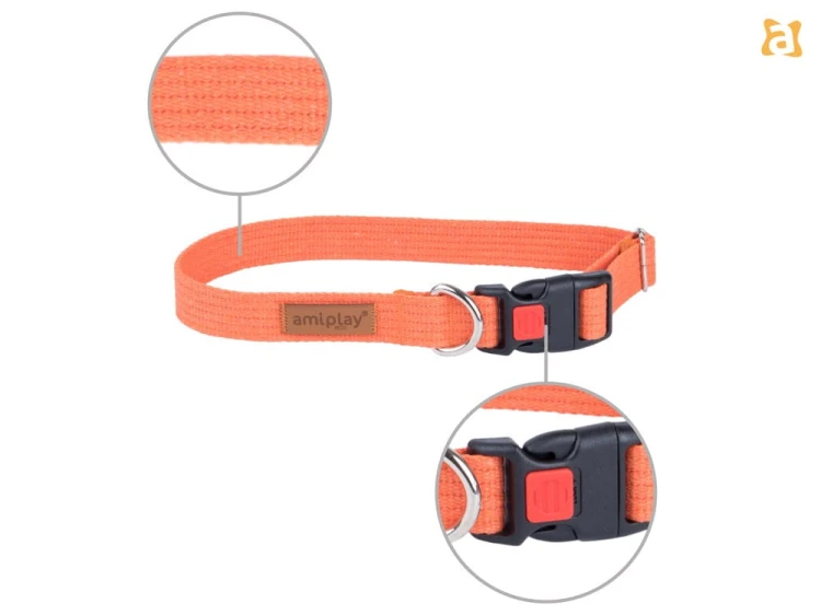 Obroża z blokadą Cotton XL Pomarańcz XX