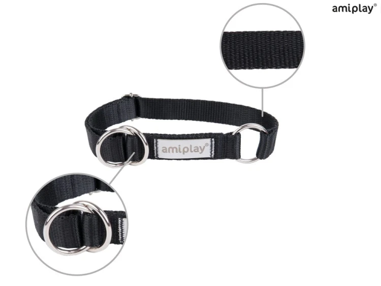 Obroża półzaciskowa Samba L Czarny