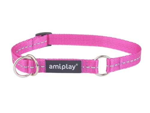 Obroża półzaciskowa Reflective M Rożowy