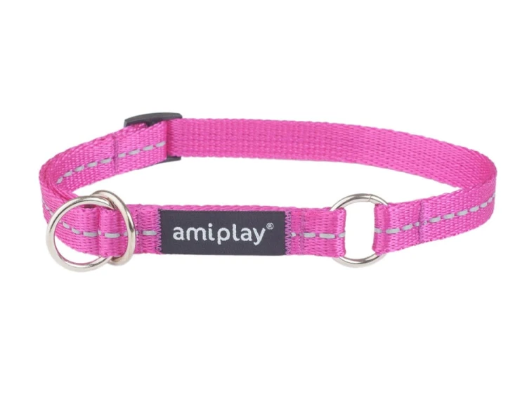 Obroża półzaciskowa Reflective M Rożowy