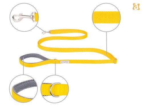 Smycz Easy Fix Samba L 1,6-3m Żółty