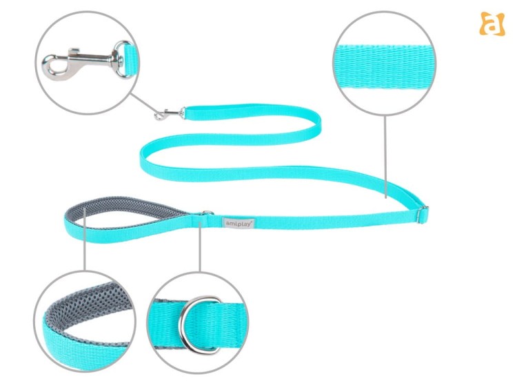 Smycz Easy Fix Samba L 1,6-3m Turkus