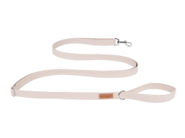 Smycz Easy Fix Cotton M 160-300cm Beżowy