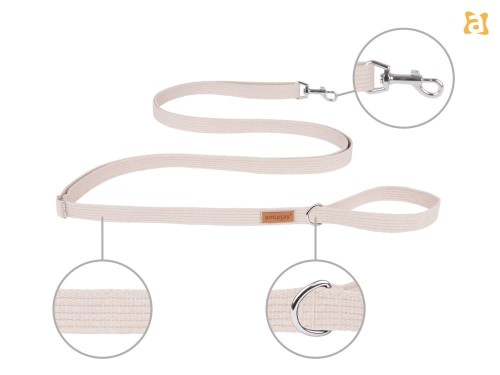 Smycz Easy Fix Cotton M 160-300cm Beżowy