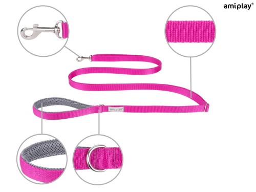 Smycz Easy Fix Samba M 1,6-3m Różowy