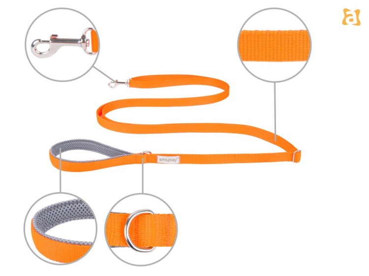 Smycz Easy Fix Samba XL 1,6-3m Pomarańcz