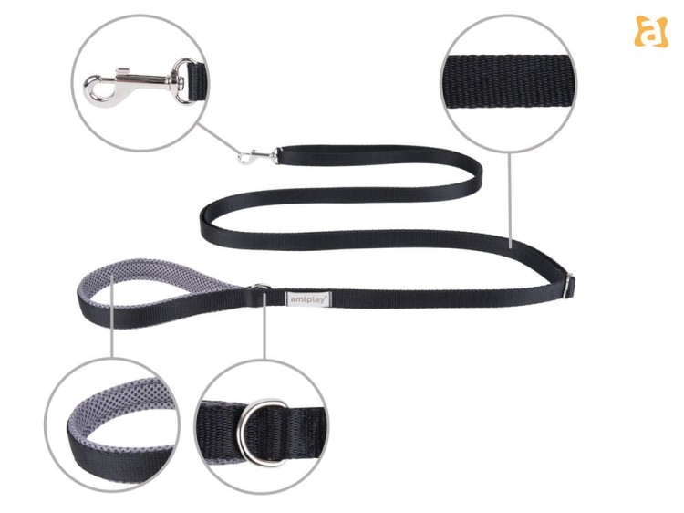 Smycz Easy Fix Samba XL 1,6-3m Czarny