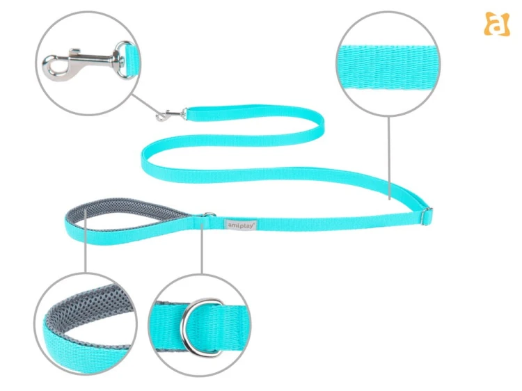 Smycz Easy Fix Samba XL 1,6-3m Turkus