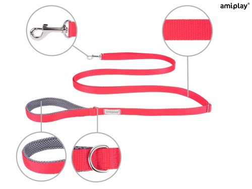 Smycz Easy Fix Samba S 1,6-3m Czerwony