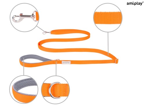 Smycz Easy Fix Samba S 1,6-3m Pomarańcz