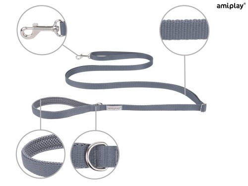 Smycz Easy Fix Samba S 1,6-3m Szary