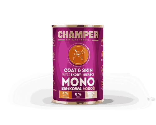 CHAMPER COAT&SKIN MONOBIAŁKOWA łosoś 400g