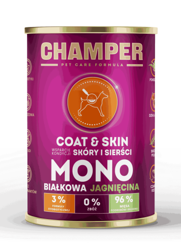 CHAMPER COAT&SKIN MONOBIAŁKOWA jagnięcina  400g