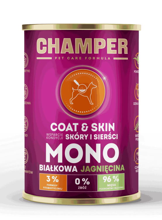 CHAMPER COAT&SKIN MONOBIAŁKOWA jagnięcina  400g
