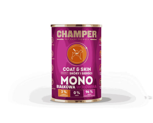 CHAMPER COAT&SKIN MONOBIAŁKOWA wołowina 400g