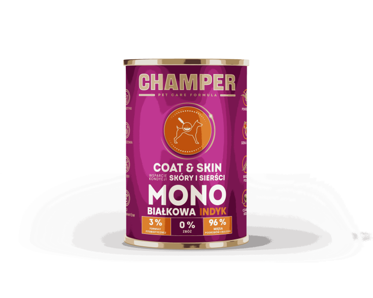 CHAMPER COAT&SKIN MONOBIAŁKOWA indyk 400g