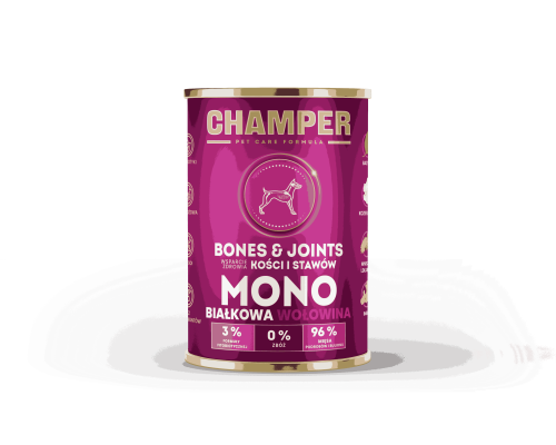CHAMPER BONES&JOINTS MONOBIAŁKOWA wołowina 400g