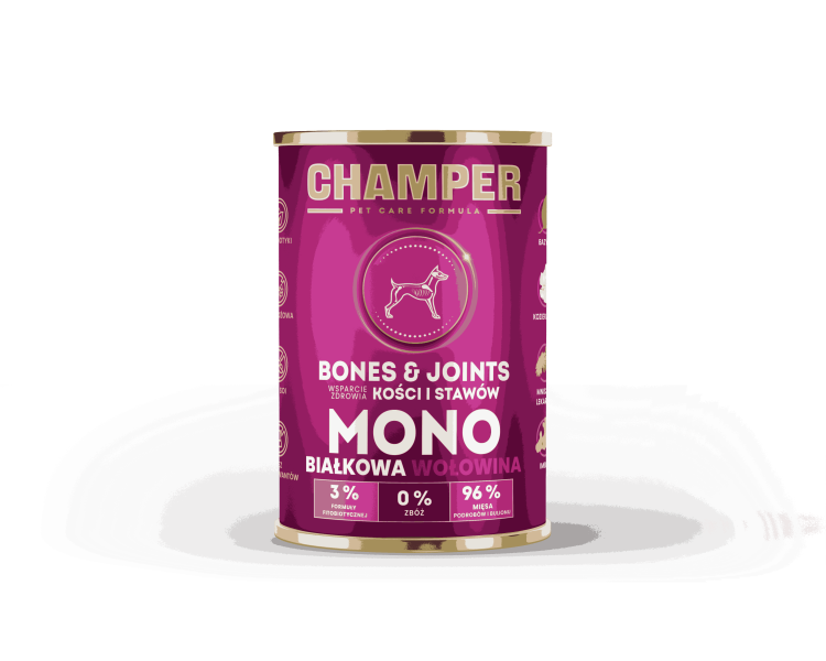 CHAMPER BONES&JOINTS MONOBIAŁKOWA wołowina 400g