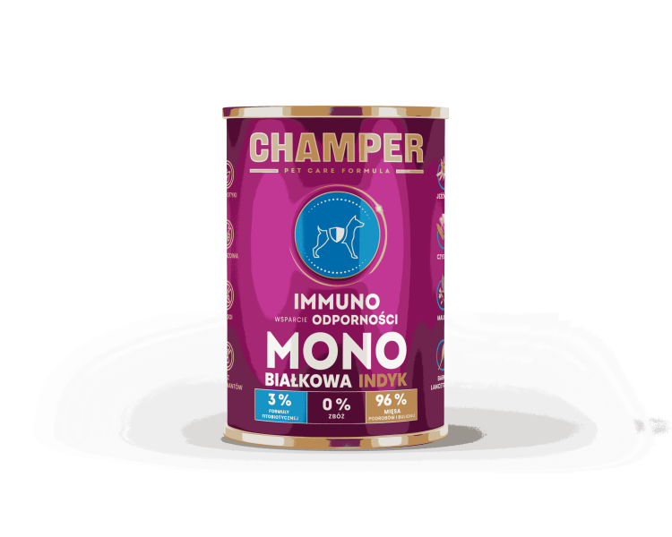 CHAMPER IMMUNO MONOBIAŁKOWA indyk 400g