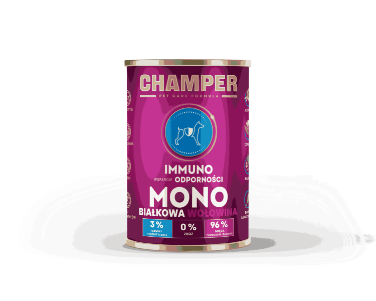 CHAMPER IMMUNO MONOBIAŁKOWA wołowina 400g