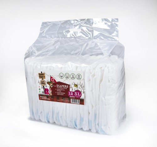 Pieluchy dla suczek, XL, obwód pasa 38-56 cm, 12 szt.