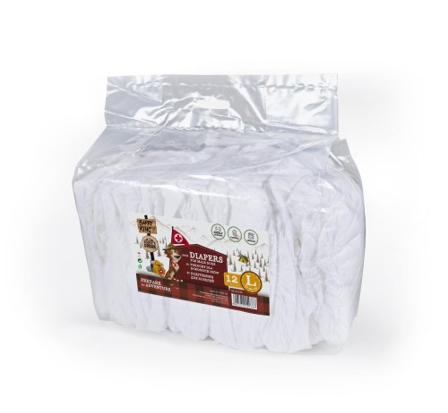 Pieluchy dla psów, L, obwód pasa 60-80 cm, 12 szt.