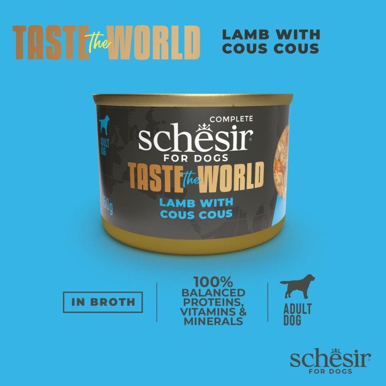 Taste the world, karma mokra, dla psów, jagnięcina z kuskusem, 150 g, puszka