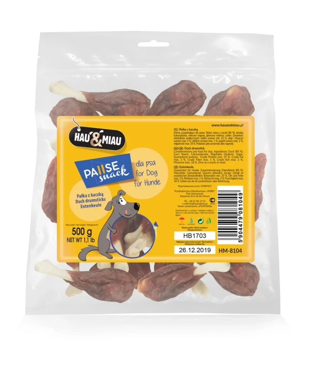 Pausesnack przysmak dla psa, pałka z kaczką 500g