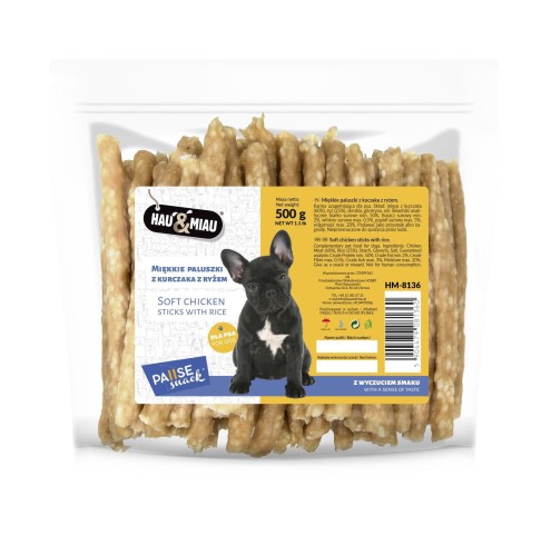 Pausesnack przysmak dla psa, paluszki miękkie z kurczakiem i ryżem 500g