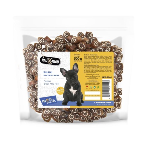 Pausesnack przysmak dla psa, sushi - kaczka i ryba 500g