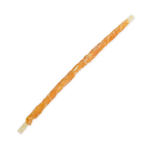 Pausesnack przysmak dla psa, patyk ze skóry owiniety kurczakiem 30cm, śr. 1cm, 500g
