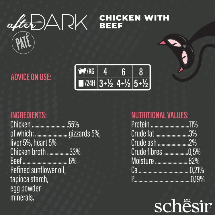 After Dark, karma mokra, dla kota, pasztet z kurczaka z wołowiną, 80 g, puszka