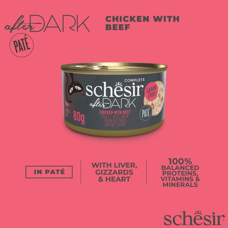 After Dark, karma mokra, dla kota, pasztet z kurczaka z wołowiną, 80 g, puszka