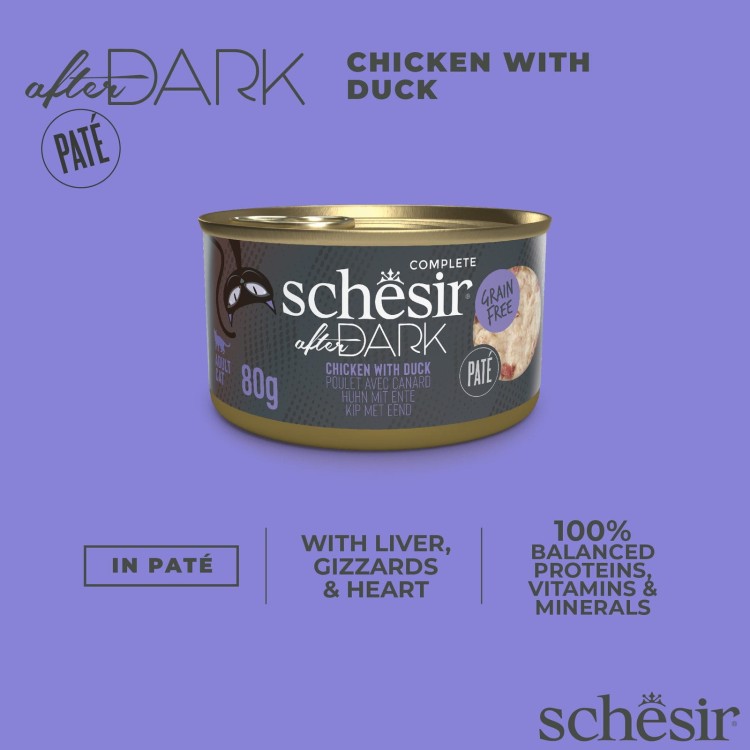 After Dark, karma mokra, dla kota, pasztet z kurczaka z kaczką, 80 g, puszka