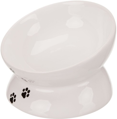 Miska ceramiczna, cat, 0.15 l/o 13 cm, biała