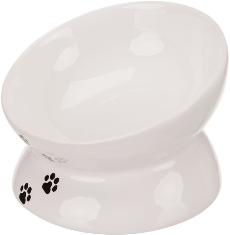 Miska ceramiczna, cat, 0.15 l/o 13 cm, biała
