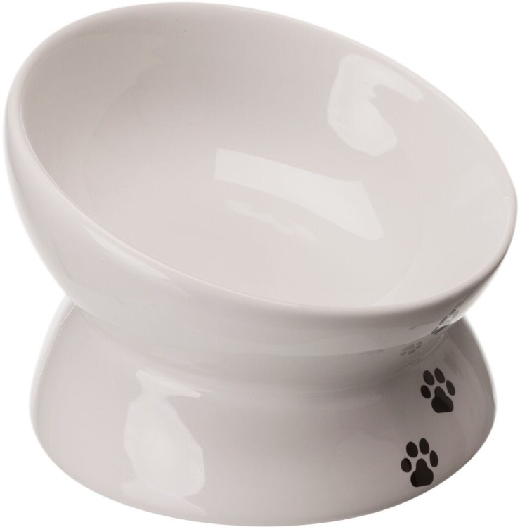 Miska ceramiczna, cat, 0.15 l/o 13 cm, biała