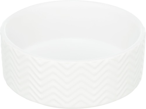 Miska ceramiczna, dla psa/kota, biała, 0.4 l/? 13 cm