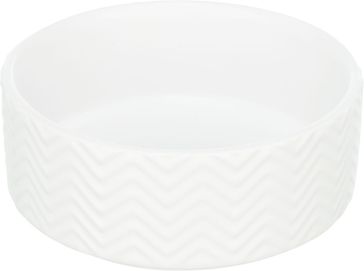 Miska ceramiczna, dla psa/kota, biała, 0.4 l/? 13 cm