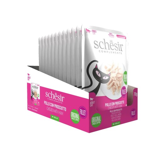 Complements, karma mokra, dla kotów, kurczak z szynką w galarecie, 70 g, saszetka