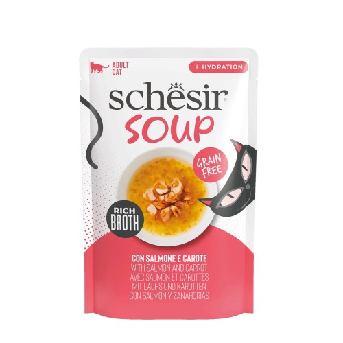 Soup, karma mokra, dla kotów, zupa łosoś z marchewką, 40 g, saszetka
