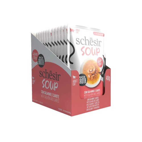 Soup, karma mokra, dla kotów, zupa łosoś z marchewką, 40 g, saszetka