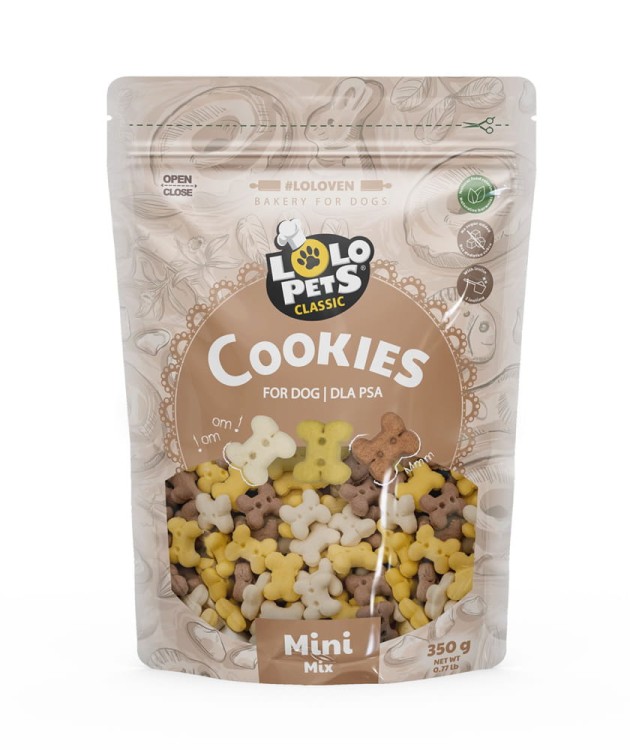 CIASTKA DLA PSA KOSCI MINI MIX W FOLII DOYPACK 350g