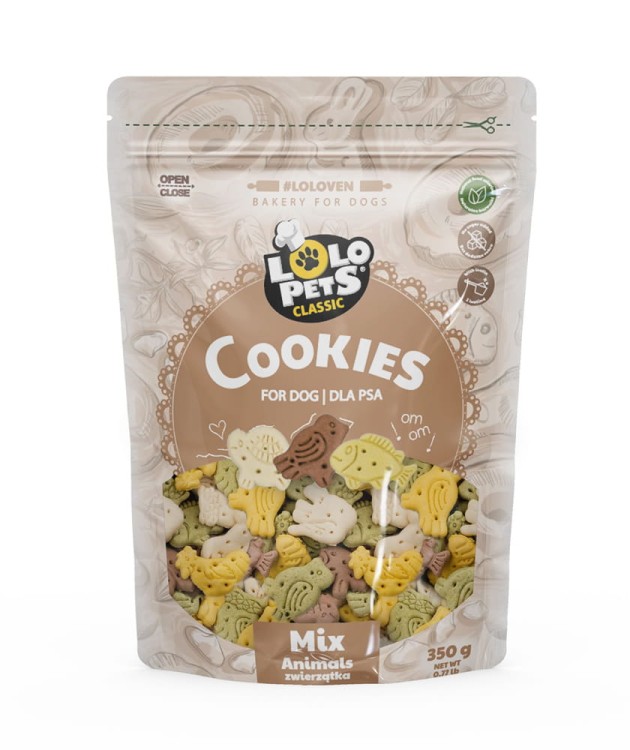 CIASTKA DLA PSA ZWIERZĄTKA MIX W FOLII DOYPACK 350g