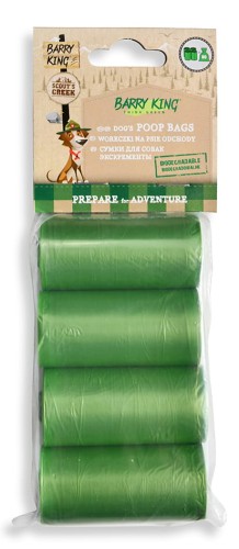 Woreczki na psie odchody, 4 rolki x 20szt, zielone, biodegradowalne