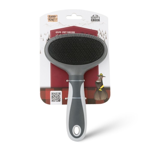 Szczotka dla zwierząt, dwustronna, szary, 11,5 x 19 cm