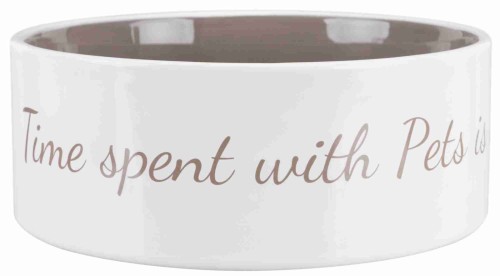 Miska ceramiczna Pet's Home, 0.3 l/o 12 cm, kremowa/ciemnoszara